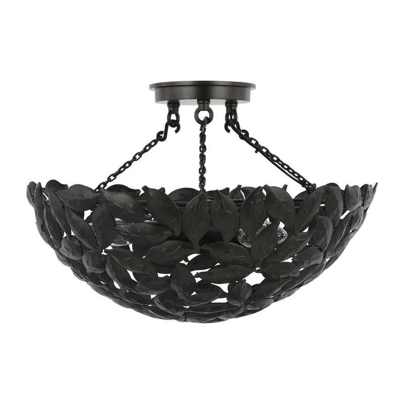 Three Light Semi-Flush Mount<br /><span style="color:#4AB0CE;">Entrega: 4-10 dias en USA</span><br /><span style="color:#4AB0CE;font-size:60%;">PREGUNTE POR ENTREGA EN PANAMA</span><br />Collection: Kelan<br />Finish: Aged Iron