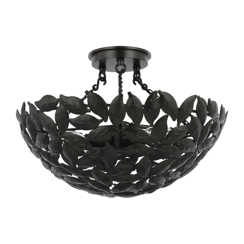 Three Light Semi-Flush Mount<br /><span style="color:#4AB0CE;">Entrega: 4-10 dias en USA</span><br /><span style="color:#4AB0CE;font-size:60%;">PREGUNTE POR ENTREGA EN PANAMA</span><br />Collection: Kelan<br />Finish: Aged Iron
