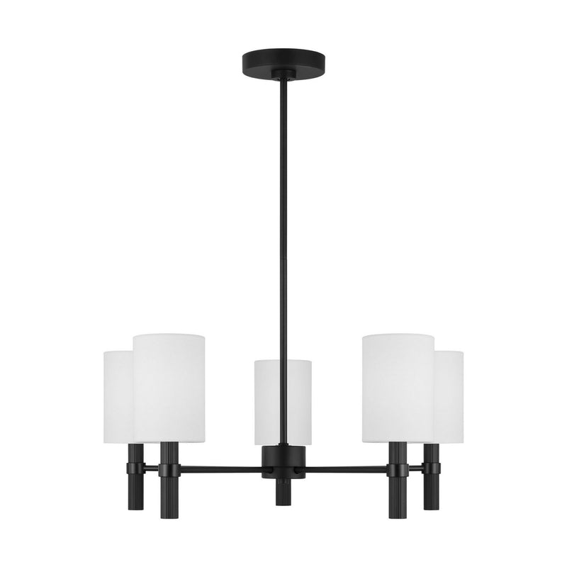 Five Light Chandelier<br /><span style="color:#4AB0CE;">Entrega: 4-10 dias en USA</span><br /><span style="color:#4AB0CE;font-size:60%;">PREGUNTE POR ENTREGA EN PANAMA</span><br />Collection: Manor<br />Finish: Midnight Black