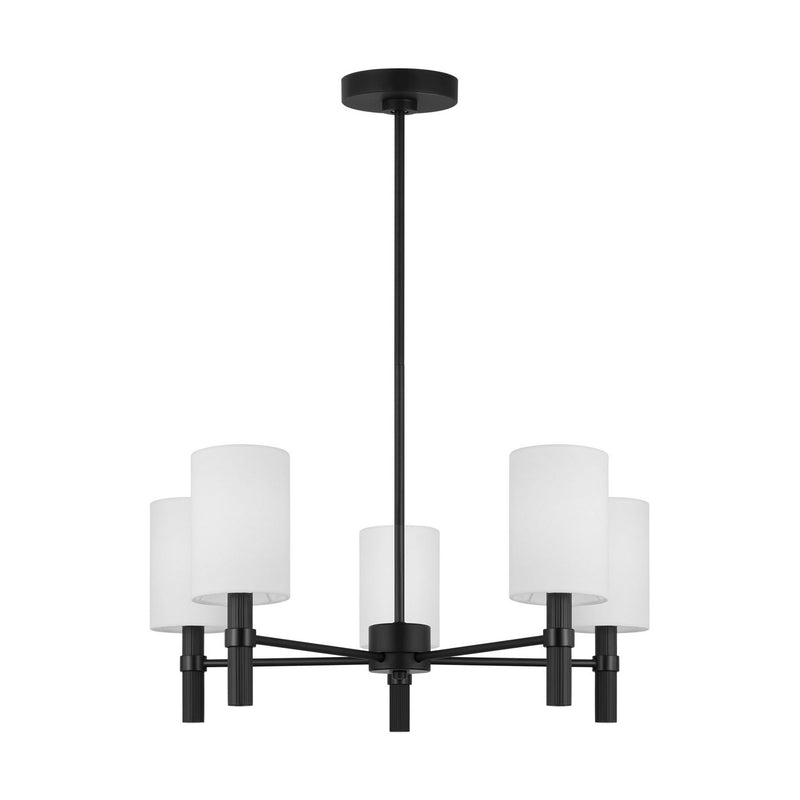Five Light Chandelier<br /><span style="color:#4AB0CE;">Entrega: 4-10 dias en USA</span><br /><span style="color:#4AB0CE;font-size:60%;">PREGUNTE POR ENTREGA EN PANAMA</span><br />Collection: Manor<br />Finish: Midnight Black