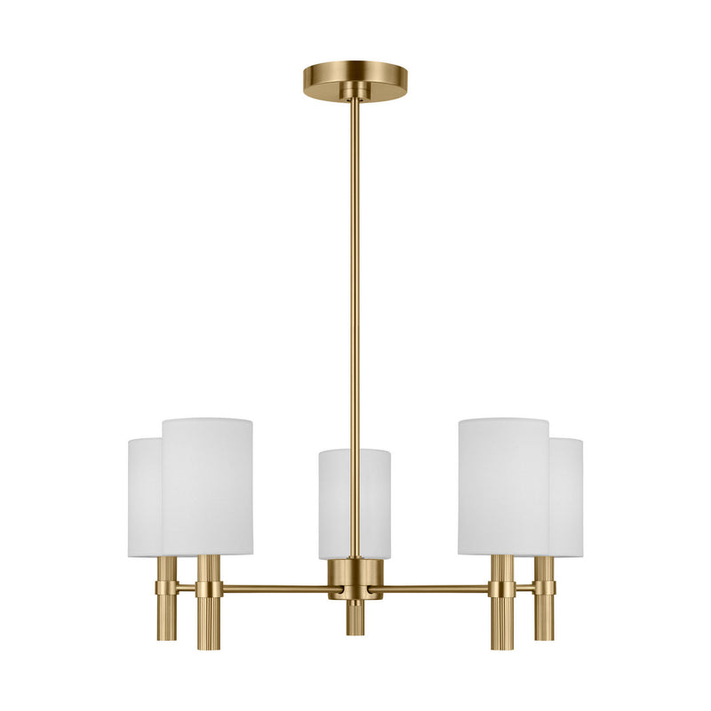 Five Light Chandelier<br /><span style="color:#4AB0CE;">Entrega: 4-10 dias en USA</span><br /><span style="color:#4AB0CE;font-size:60%;">PREGUNTE POR ENTREGA EN PANAMA</span><br />Collection: Manor<br />Finish: Satin Brass