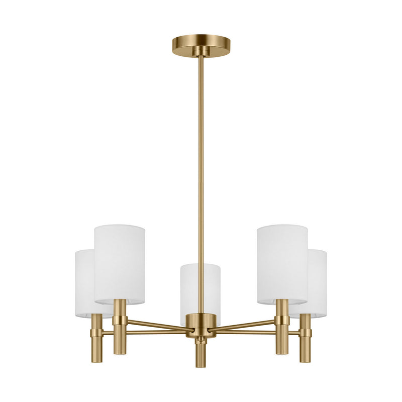 Five Light Chandelier<br /><span style="color:#4AB0CE;">Entrega: 4-10 dias en USA</span><br /><span style="color:#4AB0CE;font-size:60%;">PREGUNTE POR ENTREGA EN PANAMA</span><br />Collection: Manor<br />Finish: Satin Brass