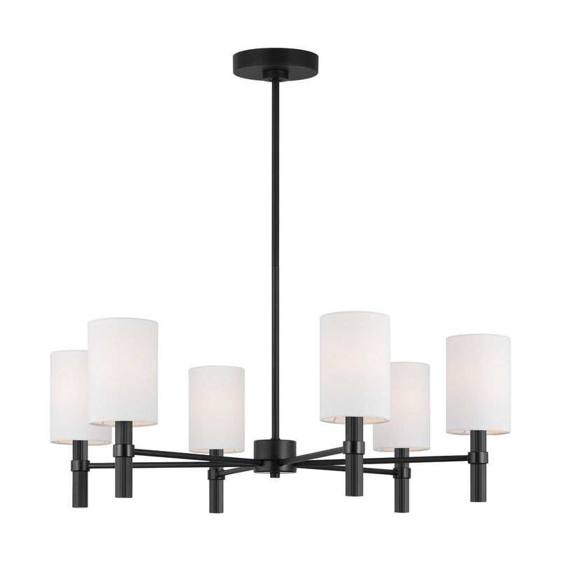 Six Light Chandelier<br /><span style="color:#4AB0CE;">Entrega: 4-10 dias en USA</span><br /><span style="color:#4AB0CE;font-size:60%;">PREGUNTE POR ENTREGA EN PANAMA</span><br />Collection: Manor<br />Finish: Midnight Black