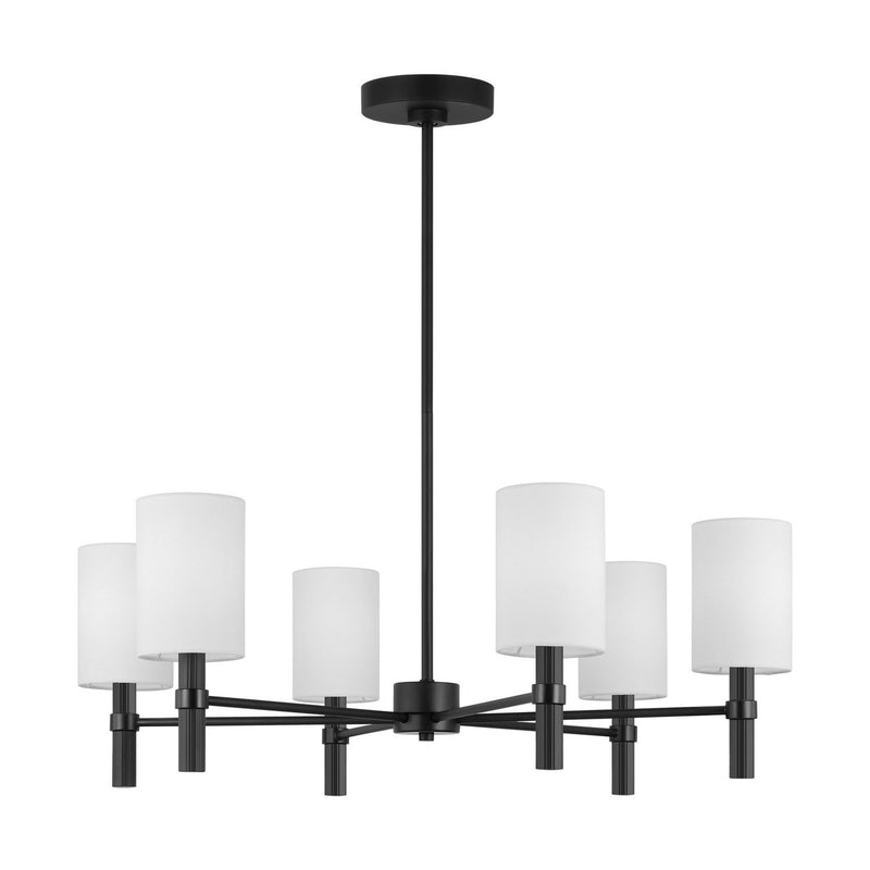 Six Light Chandelier<br /><span style="color:#4AB0CE;">Entrega: 4-10 dias en USA</span><br /><span style="color:#4AB0CE;font-size:60%;">PREGUNTE POR ENTREGA EN PANAMA</span><br />Collection: Manor<br />Finish: Midnight Black