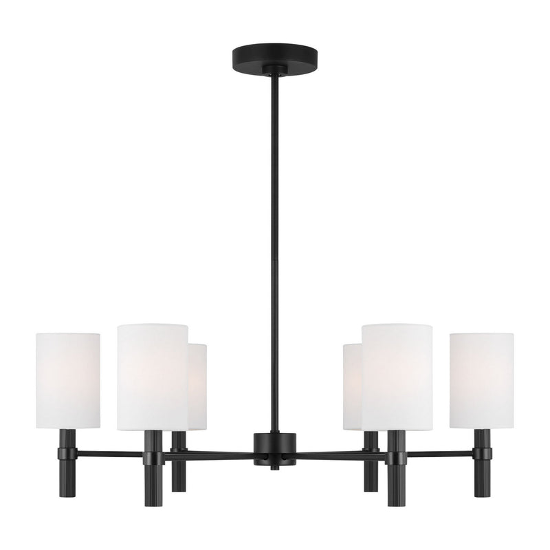 Visual Comfort Studio - DJC1146MBK - Six Light Chandelier - Manor - Midnight Black