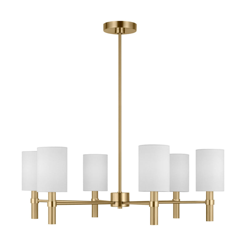 Six Light Chandelier<br /><span style="color:#4AB0CE;">Entrega: 4-10 dias en USA</span><br /><span style="color:#4AB0CE;font-size:60%;">PREGUNTE POR ENTREGA EN PANAMA</span><br />Collection: Manor<br />Finish: Satin Brass