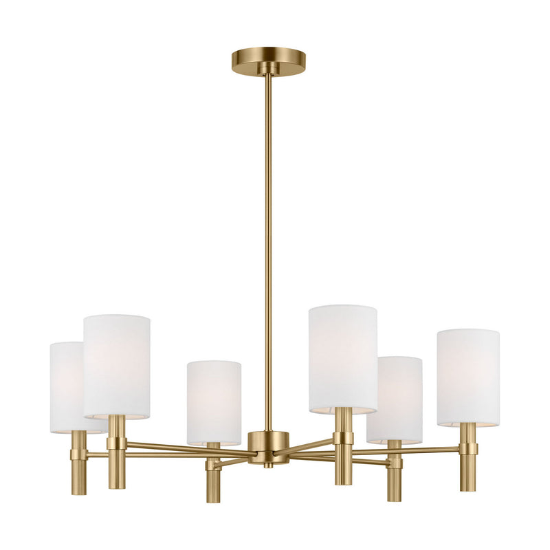 Six Light Chandelier<br /><span style="color:#4AB0CE;">Entrega: 4-10 dias en USA</span><br /><span style="color:#4AB0CE;font-size:60%;">PREGUNTE POR ENTREGA EN PANAMA</span><br />Collection: Manor<br />Finish: Satin Brass