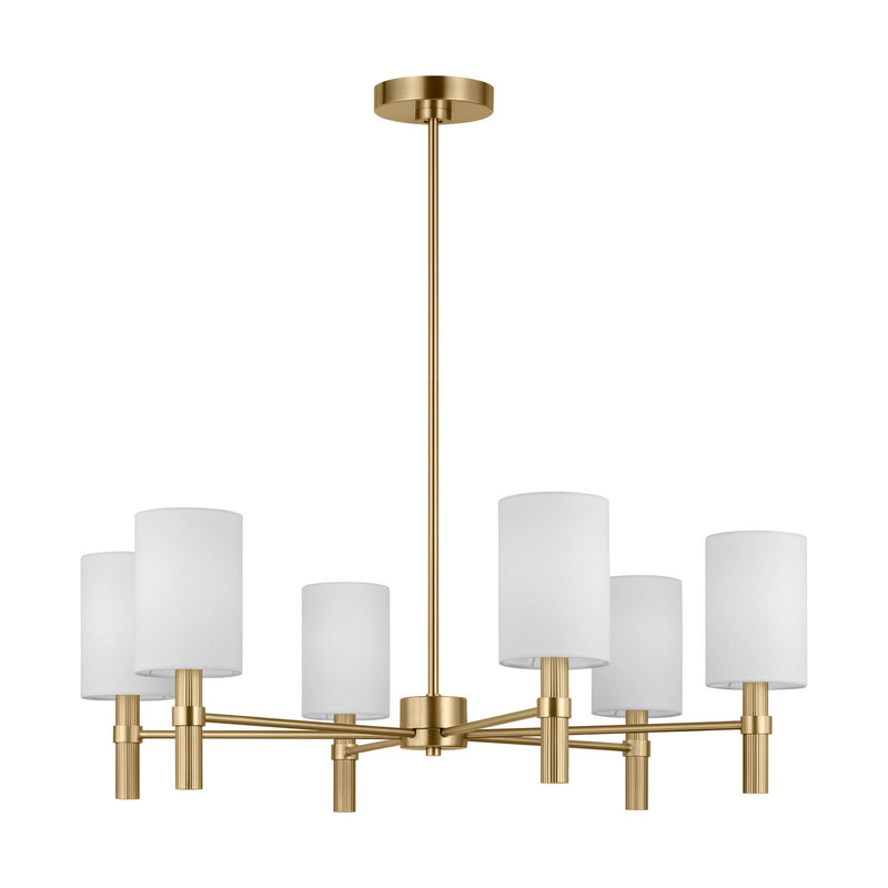 Six Light Chandelier<br /><span style="color:#4AB0CE;">Entrega: 4-10 dias en USA</span><br /><span style="color:#4AB0CE;font-size:60%;">PREGUNTE POR ENTREGA EN PANAMA</span><br />Collection: Manor<br />Finish: Satin Brass