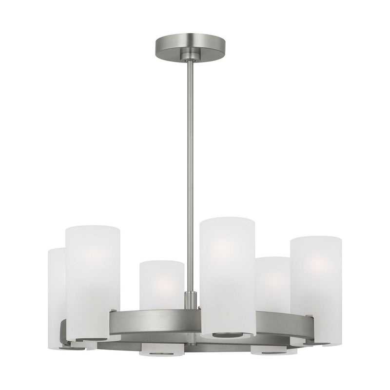 Six Light Chandelier<br /><span style="color:#4AB0CE;">Entrega: 4-10 dias en USA</span><br /><span style="color:#4AB0CE;font-size:60%;">PREGUNTE POR ENTREGA EN PANAMA</span><br />Collection: Rhode<br />Finish: Brushed Steel