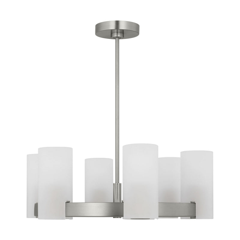 Six Light Chandelier<br /><span style="color:#4AB0CE;">Entrega: 4-10 dias en USA</span><br /><span style="color:#4AB0CE;font-size:60%;">PREGUNTE POR ENTREGA EN PANAMA</span><br />Collection: Rhode<br />Finish: Brushed Steel