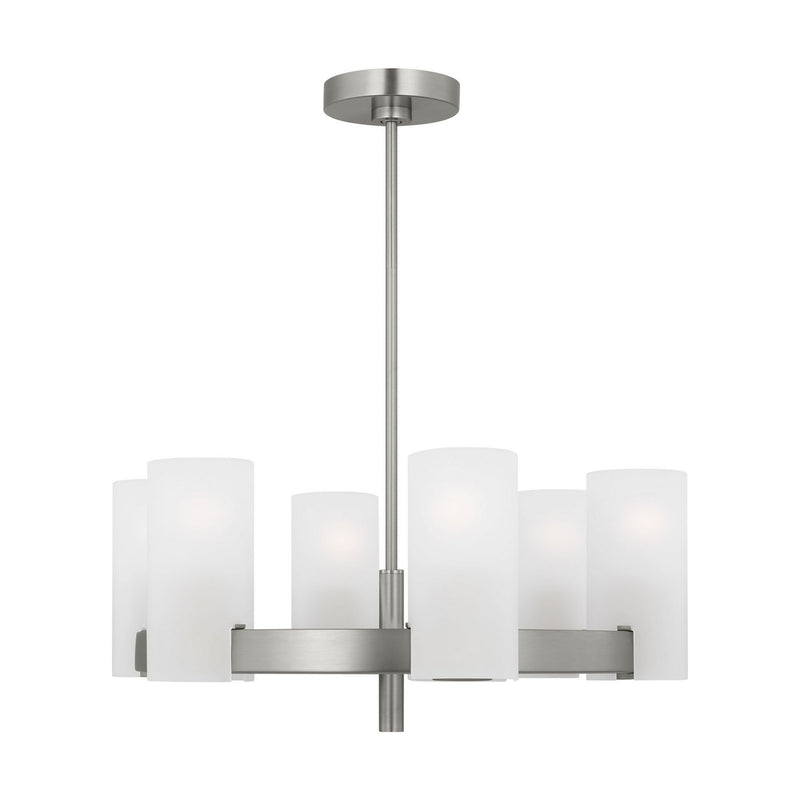 Six Light Chandelier<br /><span style="color:#4AB0CE;">Entrega: 4-10 dias en USA</span><br /><span style="color:#4AB0CE;font-size:60%;">PREGUNTE POR ENTREGA EN PANAMA</span><br />Collection: Rhode<br />Finish: Brushed Steel