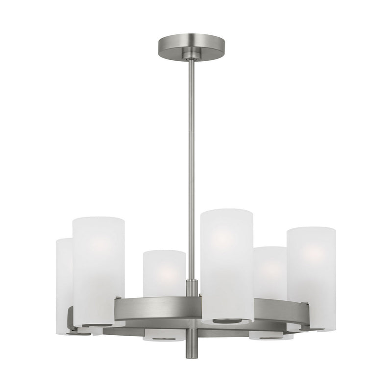 Six Light Chandelier<br /><span style="color:#4AB0CE;">Entrega: 4-10 dias en USA</span><br /><span style="color:#4AB0CE;font-size:60%;">PREGUNTE POR ENTREGA EN PANAMA</span><br />Collection: Rhode<br />Finish: Brushed Steel