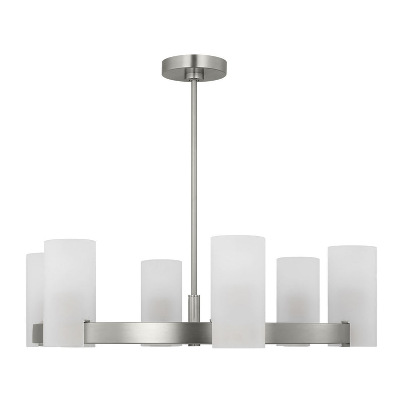 Six Light Chandelier<br /><span style="color:#4AB0CE;">Entrega: 4-10 dias en USA</span><br /><span style="color:#4AB0CE;font-size:60%;">PREGUNTE POR ENTREGA EN PANAMA</span><br />Collection: Rhode<br />Finish: Brushed Steel