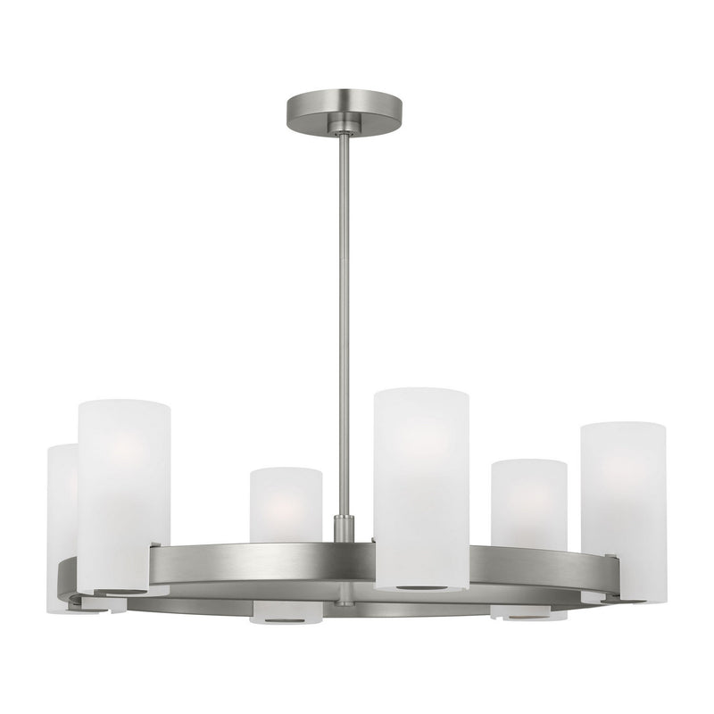 Six Light Chandelier<br /><span style="color:#4AB0CE;">Entrega: 4-10 dias en USA</span><br /><span style="color:#4AB0CE;font-size:60%;">PREGUNTE POR ENTREGA EN PANAMA</span><br />Collection: Rhode<br />Finish: Brushed Steel