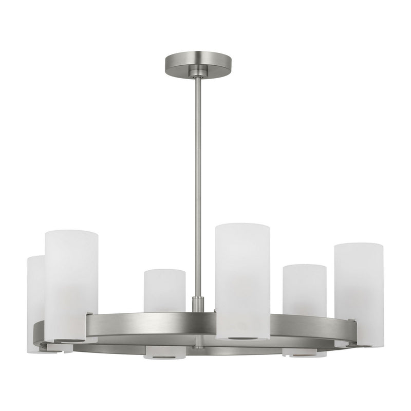 Six Light Chandelier<br /><span style="color:#4AB0CE;">Entrega: 4-10 dias en USA</span><br /><span style="color:#4AB0CE;font-size:60%;">PREGUNTE POR ENTREGA EN PANAMA</span><br />Collection: Rhode<br />Finish: Brushed Steel