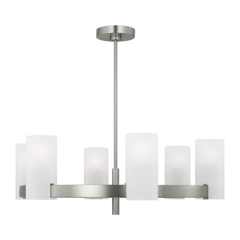 Six Light Chandelier<br /><span style="color:#4AB0CE;">Entrega: 4-10 dias en USA</span><br /><span style="color:#4AB0CE;font-size:60%;">PREGUNTE POR ENTREGA EN PANAMA</span><br />Collection: Rhode<br />Finish: Brushed Steel