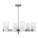 Six Light Chandelier<br /><span style="color:#4AB0CE;">Entrega: 4-10 dias en USA</span><br /><span style="color:#4AB0CE;font-size:60%;">PREGUNTE POR ENTREGA EN PANAMA</span><br />Collection: Rhode<br />Finish: Brushed Steel