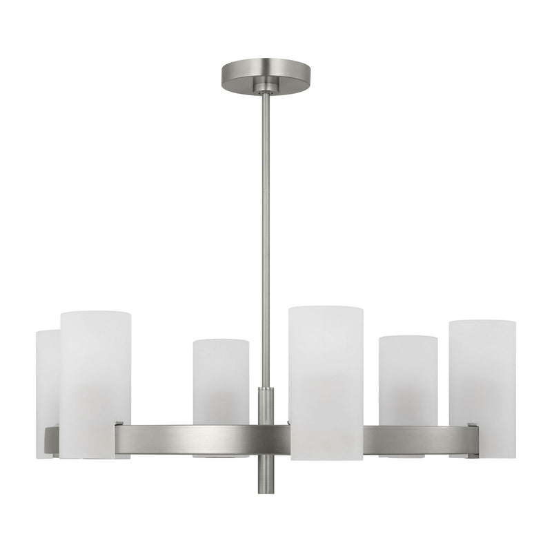 Six Light Chandelier<br /><span style="color:#4AB0CE;">Entrega: 4-10 dias en USA</span><br /><span style="color:#4AB0CE;font-size:60%;">PREGUNTE POR ENTREGA EN PANAMA</span><br />Collection: Rhode<br />Finish: Brushed Steel