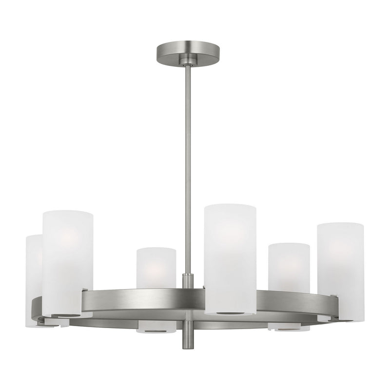Six Light Chandelier<br /><span style="color:#4AB0CE;">Entrega: 4-10 dias en USA</span><br /><span style="color:#4AB0CE;font-size:60%;">PREGUNTE POR ENTREGA EN PANAMA</span><br />Collection: Rhode<br />Finish: Brushed Steel