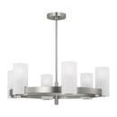 Six Light Chandelier<br /><span style="color:#4AB0CE;">Entrega: 4-10 dias en USA</span><br /><span style="color:#4AB0CE;font-size:60%;">PREGUNTE POR ENTREGA EN PANAMA</span><br />Collection: Rhode<br />Finish: Brushed Steel
