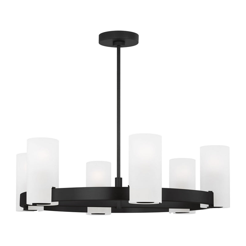 Six Light Chandelier<br /><span style="color:#4AB0CE;">Entrega: 4-10 dias en USA</span><br /><span style="color:#4AB0CE;font-size:60%;">PREGUNTE POR ENTREGA EN PANAMA</span><br />Collection: Rhode<br />Finish: Midnight Black