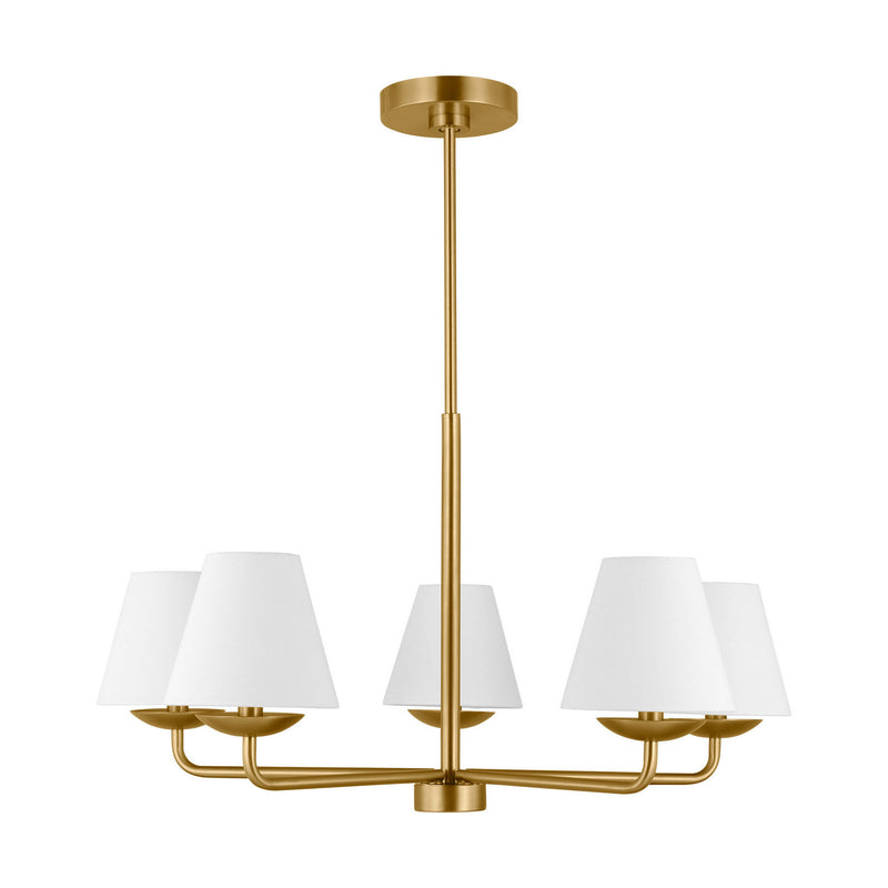 Five Light Chandelier<br /><span style="color:#4AB0CE;">Entrega: 4-10 dias en USA</span><br /><span style="color:#4AB0CE;font-size:60%;">PREGUNTE POR ENTREGA EN PANAMA</span><br />Collection: Albion<br />Finish: Satin Brass