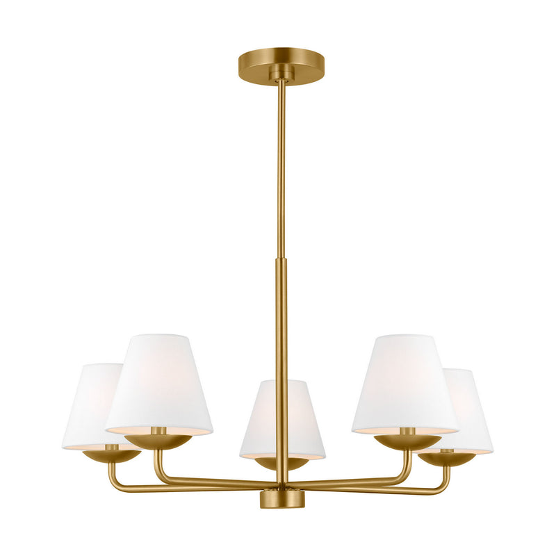 Five Light Chandelier<br /><span style="color:#4AB0CE;">Entrega: 4-10 dias en USA</span><br /><span style="color:#4AB0CE;font-size:60%;">PREGUNTE POR ENTREGA EN PANAMA</span><br />Collection: Albion<br />Finish: Satin Brass