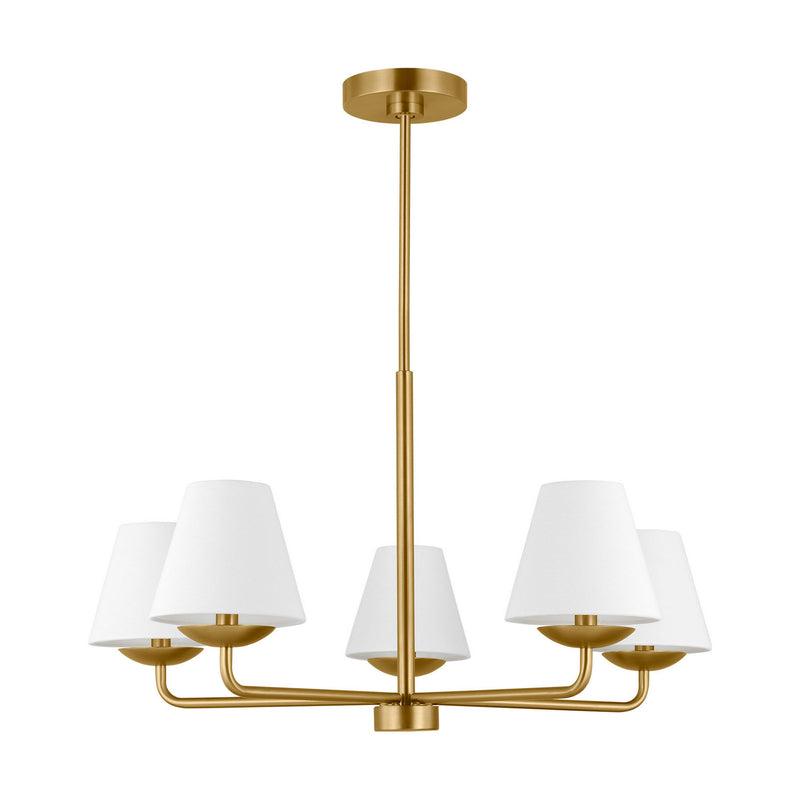 Five Light Chandelier<br /><span style="color:#4AB0CE;">Entrega: 4-10 dias en USA</span><br /><span style="color:#4AB0CE;font-size:60%;">PREGUNTE POR ENTREGA EN PANAMA</span><br />Collection: Albion<br />Finish: Satin Brass