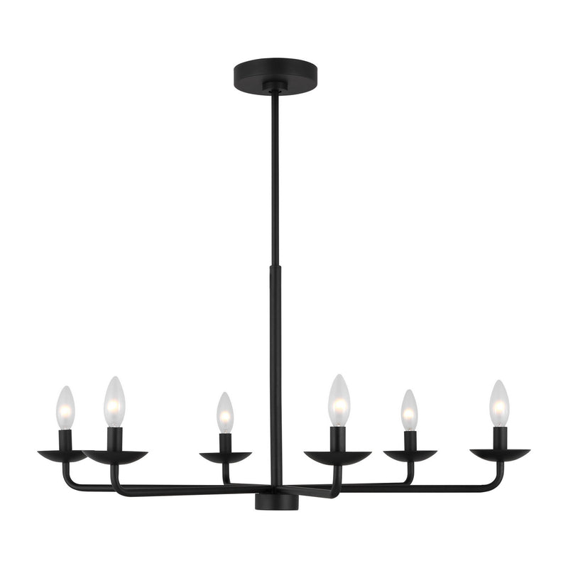 Six Light Chandelier<br /><span style="color:#4AB0CE;">Entrega: 4-10 dias en USA</span><br /><span style="color:#4AB0CE;font-size:60%;">PREGUNTE POR ENTREGA EN PANAMA</span><br />Collection: Albion<br />Finish: Midnight Black