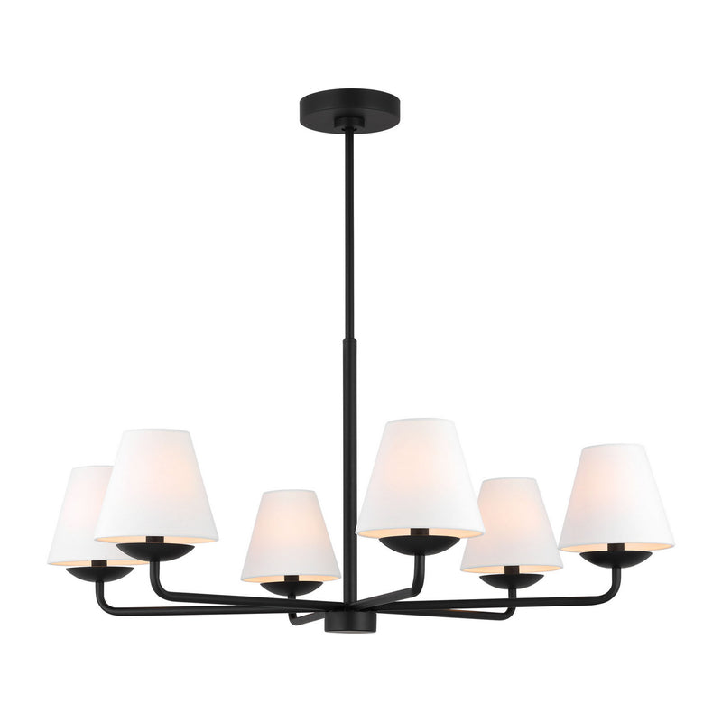 Six Light Chandelier<br /><span style="color:#4AB0CE;">Entrega: 4-10 dias en USA</span><br /><span style="color:#4AB0CE;font-size:60%;">PREGUNTE POR ENTREGA EN PANAMA</span><br />Collection: Albion<br />Finish: Midnight Black