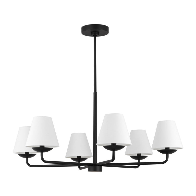 Six Light Chandelier<br /><span style="color:#4AB0CE;">Entrega: 4-10 dias en USA</span><br /><span style="color:#4AB0CE;font-size:60%;">PREGUNTE POR ENTREGA EN PANAMA</span><br />Collection: Albion<br />Finish: Midnight Black