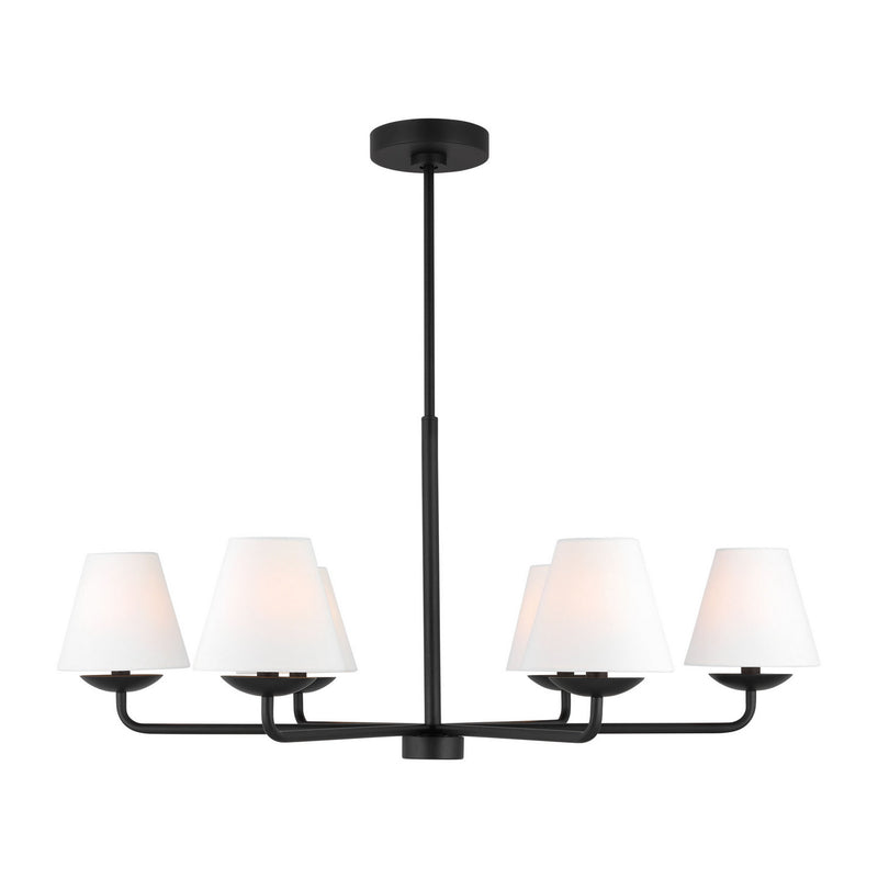 Six Light Chandelier<br /><span style="color:#4AB0CE;">Entrega: 4-10 dias en USA</span><br /><span style="color:#4AB0CE;font-size:60%;">PREGUNTE POR ENTREGA EN PANAMA</span><br />Collection: Albion<br />Finish: Midnight Black