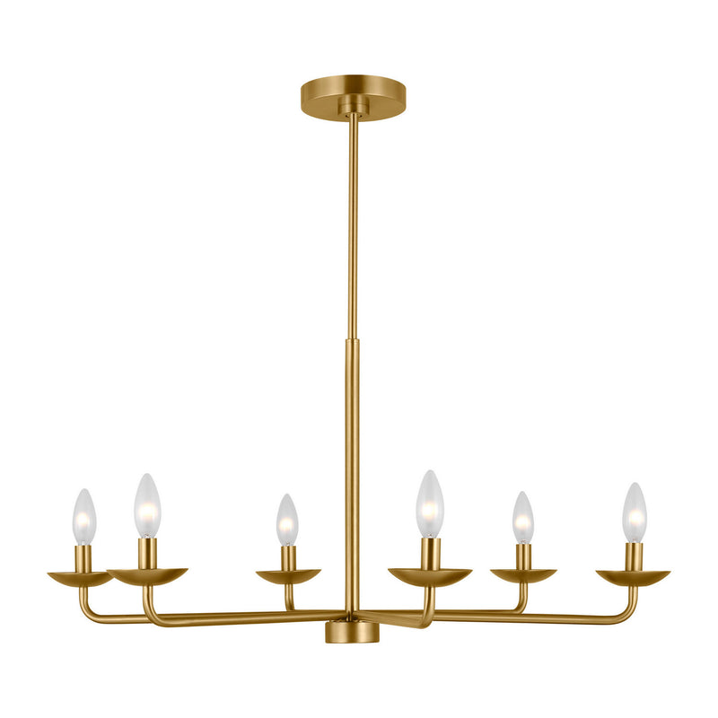 Six Light Chandelier<br /><span style="color:#4AB0CE;">Entrega: 4-10 dias en USA</span><br /><span style="color:#4AB0CE;font-size:60%;">PREGUNTE POR ENTREGA EN PANAMA</span><br />Collection: Albion<br />Finish: Satin Brass