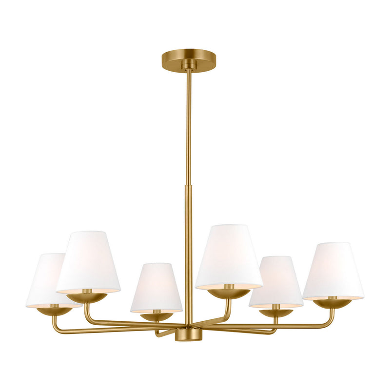 Six Light Chandelier<br /><span style="color:#4AB0CE;">Entrega: 4-10 dias en USA</span><br /><span style="color:#4AB0CE;font-size:60%;">PREGUNTE POR ENTREGA EN PANAMA</span><br />Collection: Albion<br />Finish: Satin Brass