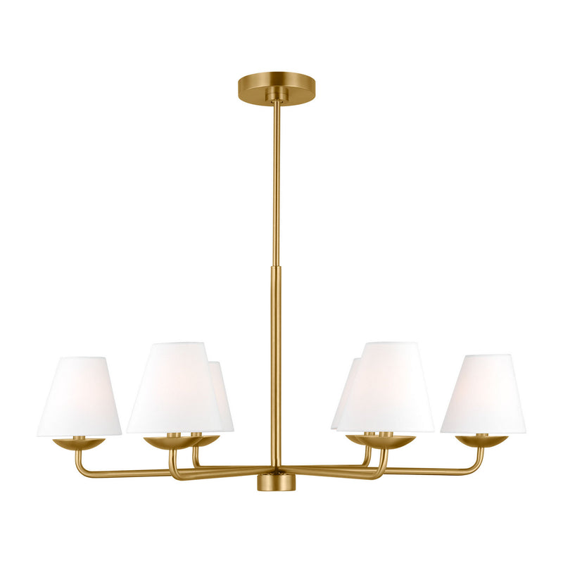 Six Light Chandelier<br /><span style="color:#4AB0CE;">Entrega: 4-10 dias en USA</span><br /><span style="color:#4AB0CE;font-size:60%;">PREGUNTE POR ENTREGA EN PANAMA</span><br />Collection: Albion<br />Finish: Satin Brass