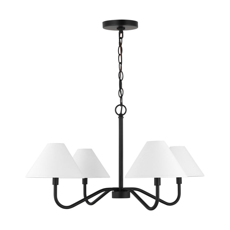 Four Light Chandelier<br /><span style="color:#4AB0CE;">Entrega: 4-10 dias en USA</span><br /><span style="color:#4AB0CE;font-size:60%;">PREGUNTE POR ENTREGA EN PANAMA</span><br />Collection: Eldon<br />Finish: Midnight Black