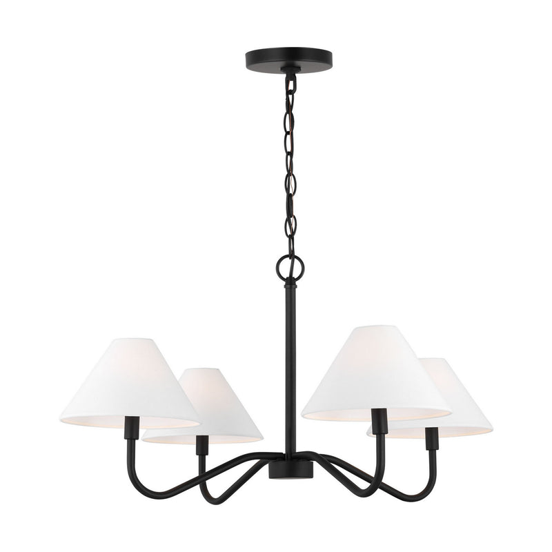 Four Light Chandelier<br /><span style="color:#4AB0CE;">Entrega: 4-10 dias en USA</span><br /><span style="color:#4AB0CE;font-size:60%;">PREGUNTE POR ENTREGA EN PANAMA</span><br />Collection: Eldon<br />Finish: Midnight Black