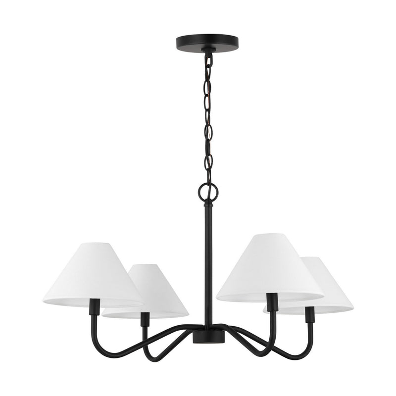 Four Light Chandelier<br /><span style="color:#4AB0CE;">Entrega: 4-10 dias en USA</span><br /><span style="color:#4AB0CE;font-size:60%;">PREGUNTE POR ENTREGA EN PANAMA</span><br />Collection: Eldon<br />Finish: Midnight Black