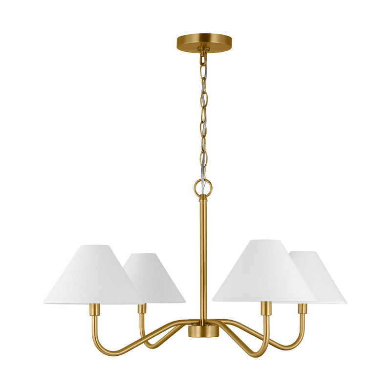 Four Light Chandelier<br /><span style="color:#4AB0CE;">Entrega: 4-10 dias en USA</span><br /><span style="color:#4AB0CE;font-size:60%;">PREGUNTE POR ENTREGA EN PANAMA</span><br />Collection: Eldon<br />Finish: Satin Brass