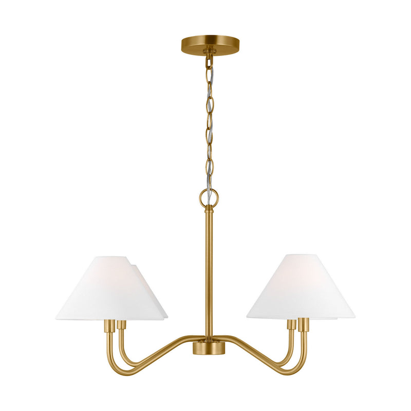 Four Light Chandelier<br /><span style="color:#4AB0CE;">Entrega: 4-10 dias en USA</span><br /><span style="color:#4AB0CE;font-size:60%;">PREGUNTE POR ENTREGA EN PANAMA</span><br />Collection: Eldon<br />Finish: Satin Brass