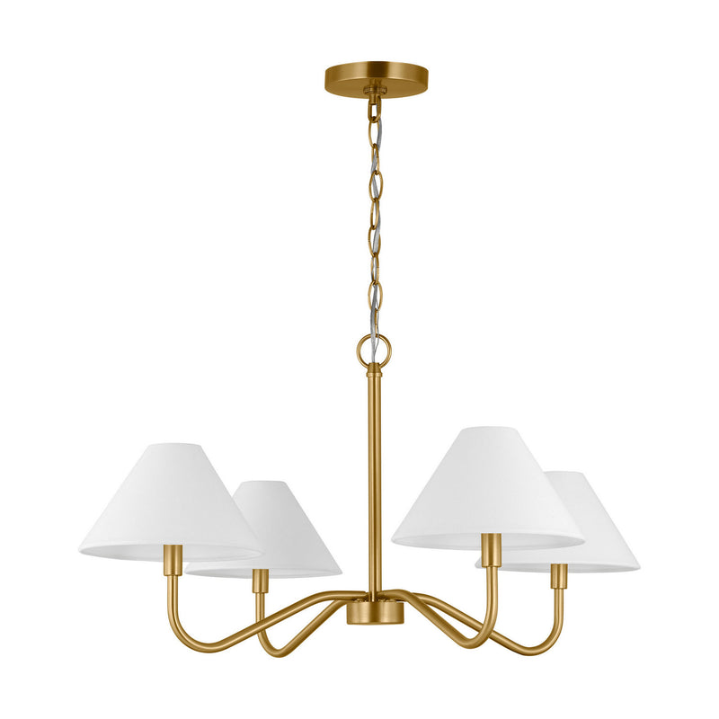 Four Light Chandelier<br /><span style="color:#4AB0CE;">Entrega: 4-10 dias en USA</span><br /><span style="color:#4AB0CE;font-size:60%;">PREGUNTE POR ENTREGA EN PANAMA</span><br />Collection: Eldon<br />Finish: Satin Brass
