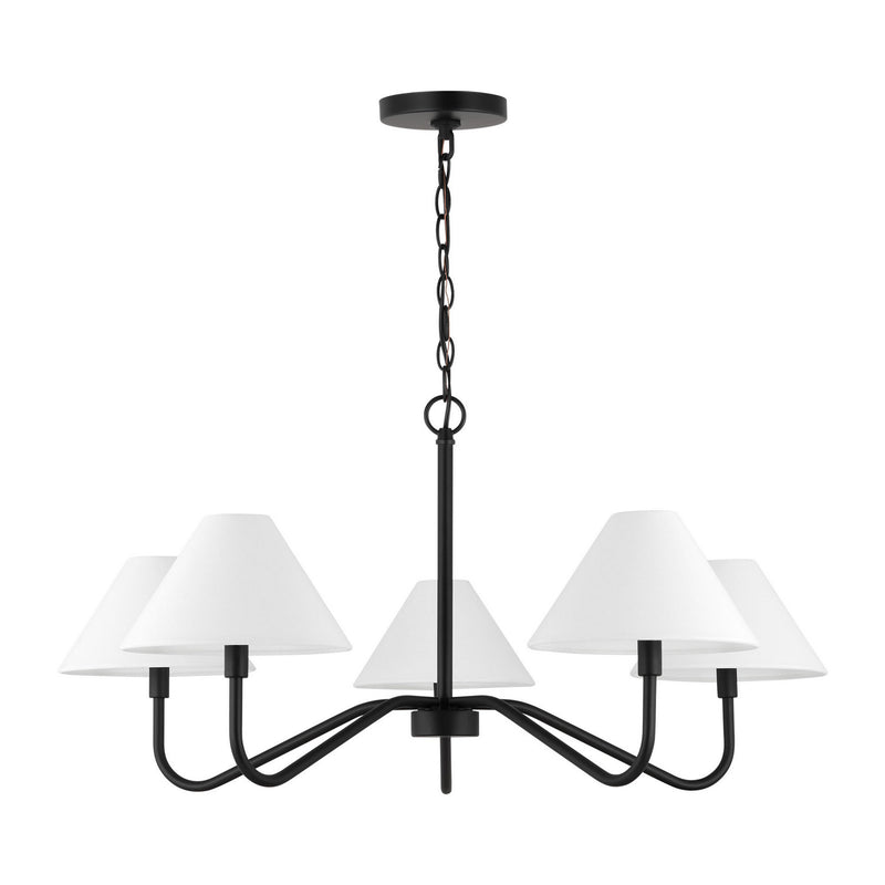 Five Light Chandelier<br /><span style="color:#4AB0CE;">Entrega: 4-10 dias en USA</span><br /><span style="color:#4AB0CE;font-size:60%;">PREGUNTE POR ENTREGA EN PANAMA</span><br />Collection: Eldon<br />Finish: Midnight Black