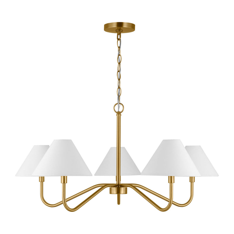 Five Light Chandelier<br /><span style="color:#4AB0CE;">Entrega: 3-4 semanas en USA</span><br /><span style="color:#4AB0CE;font-size:60%;">PREGUNTE POR ENTREGA EN PANAMA</span><br />Collection: Eldon<br />Finish: Satin Brass
