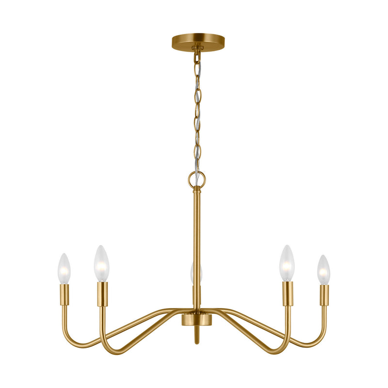 Five Light Chandelier<br /><span style="color:#4AB0CE;">Entrega: 5-6 semanas en USA</span><br /><span style="color:#4AB0CE;font-size:60%;">PREGUNTE POR ENTREGA EN PANAMA</span><br />Collection: Eldon<br />Finish: Satin Brass