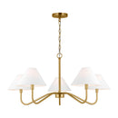 Five Light Chandelier<br /><span style="color:#4AB0CE;">Entrega: 4-10 dias en USA</span><br /><span style="color:#4AB0CE;font-size:60%;">PREGUNTE POR ENTREGA EN PANAMA</span><br />Collection: Eldon<br />Finish: Satin Brass