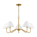 Five Light Chandelier<br /><span style="color:#4AB0CE;">Entrega: 4-10 dias en USA</span><br /><span style="color:#4AB0CE;font-size:60%;">PREGUNTE POR ENTREGA EN PANAMA</span><br />Collection: Eldon<br />Finish: Satin Brass