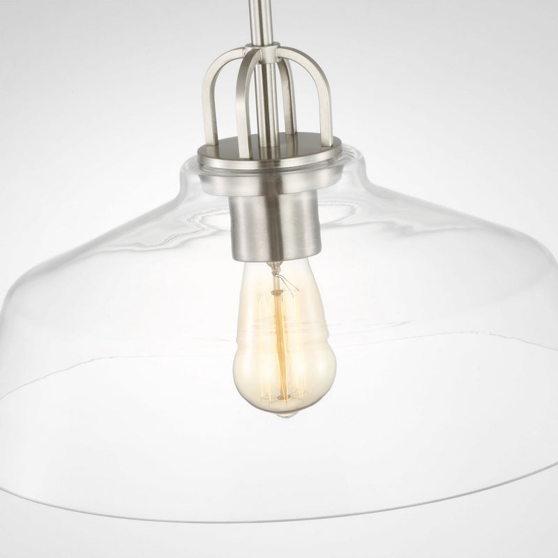 One Light Pendant<br /><span style="color:#4AB0CE;">Entrega: 4-10 dias en USA</span><br /><span style="color:#4AB0CE;font-size:60%;">PREGUNTE POR ENTREGA EN PANAMA</span><br />Collection: Payton<br />Finish: Brushed Steel