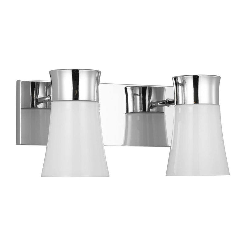 Two Light Vanity<br /><span style="color:#4AB0CE;">Entrega: 4-10 dias en USA</span><br /><span style="color:#4AB0CE;font-size:60%;">PREGUNTE POR ENTREGA EN PANAMA</span><br />Collection: Roy<br />Finish: Chrome