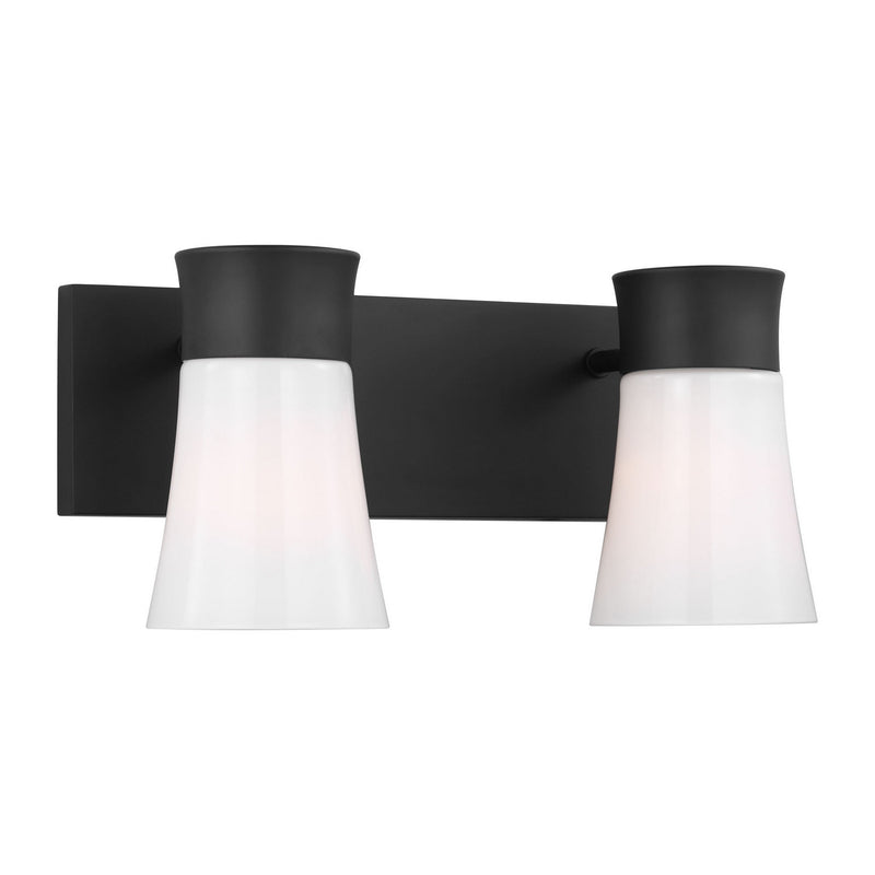 Two Light Vanity<br /><span style="color:#4AB0CE;">Entrega: 4-10 dias en USA</span><br /><span style="color:#4AB0CE;font-size:60%;">PREGUNTE POR ENTREGA EN PANAMA</span><br />Collection: Roy<br />Finish: Midnight Black
