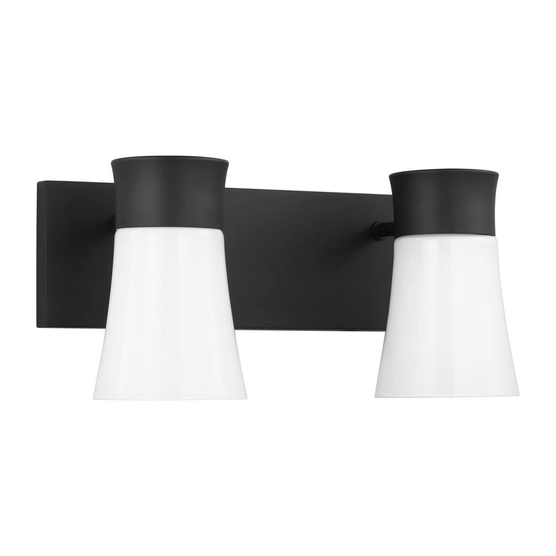 Two Light Vanity<br /><span style="color:#4AB0CE;">Entrega: 4-10 dias en USA</span><br /><span style="color:#4AB0CE;font-size:60%;">PREGUNTE POR ENTREGA EN PANAMA</span><br />Collection: Roy<br />Finish: Midnight Black